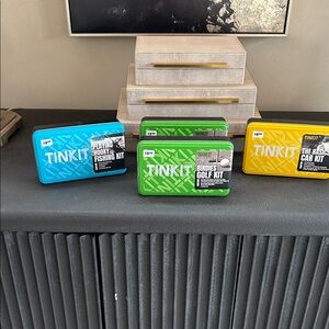 4 Tinkit  Men's Accessory Kits-  Car Fishing and Golf sets
